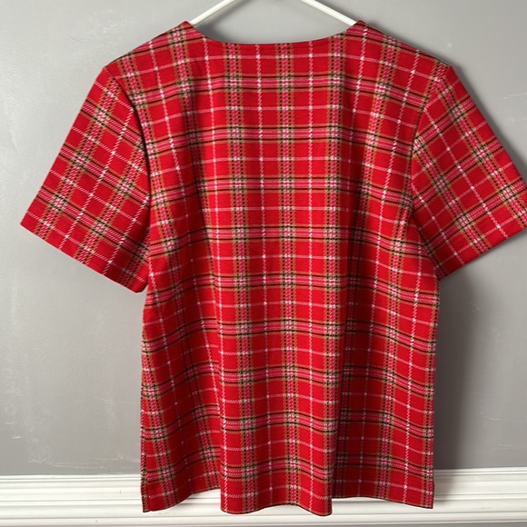 Plaid Knit Top Size M - Picture 6 of 9